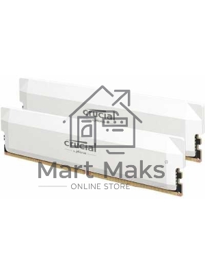 Оперативная память Crucial Pro Gaming by Micron DDR5-6400 64Gb Kit (2x32Gb) UDIMM CL40 White 1.35V, 1 Year Warrаnty