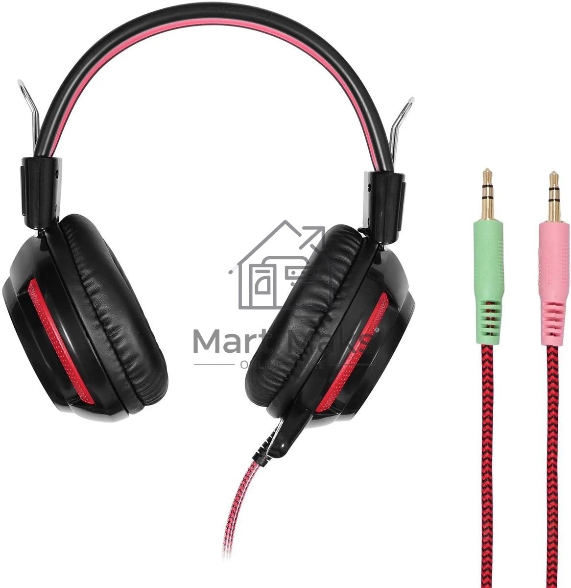 Наушники Oklick HS-G300 черный/красный 2.2 м мониторы оголовье (AH-V1)