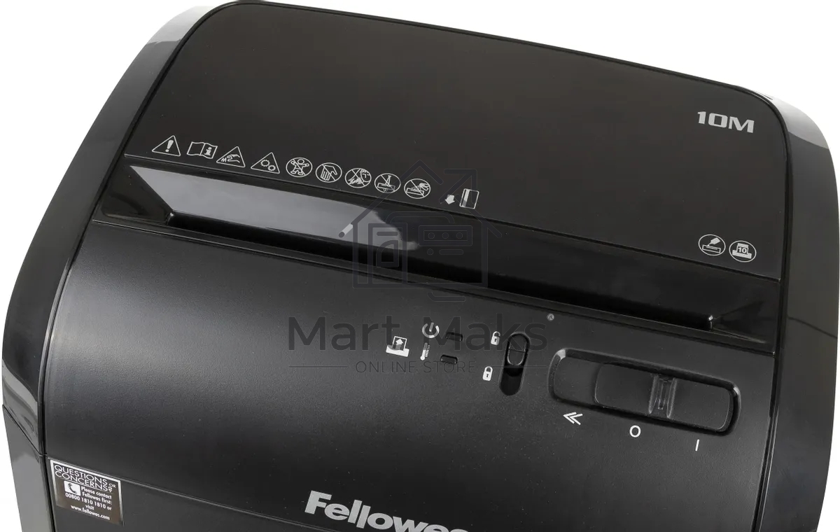 Шредер Fellowes Powershred 10M FS-4630601 DIN P-5, 2х15мм, 10лст., 19лтр., Safety Lock, с микрорезкой