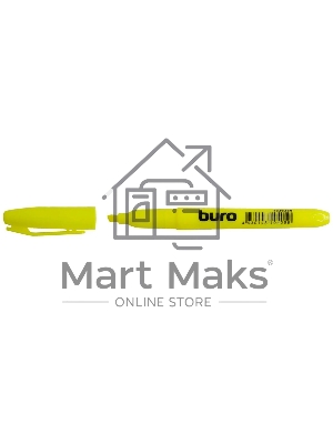 Текстовыделитель Buro Base, скошенный пишущий наконечник, 1-4мм, желтый, коробка
