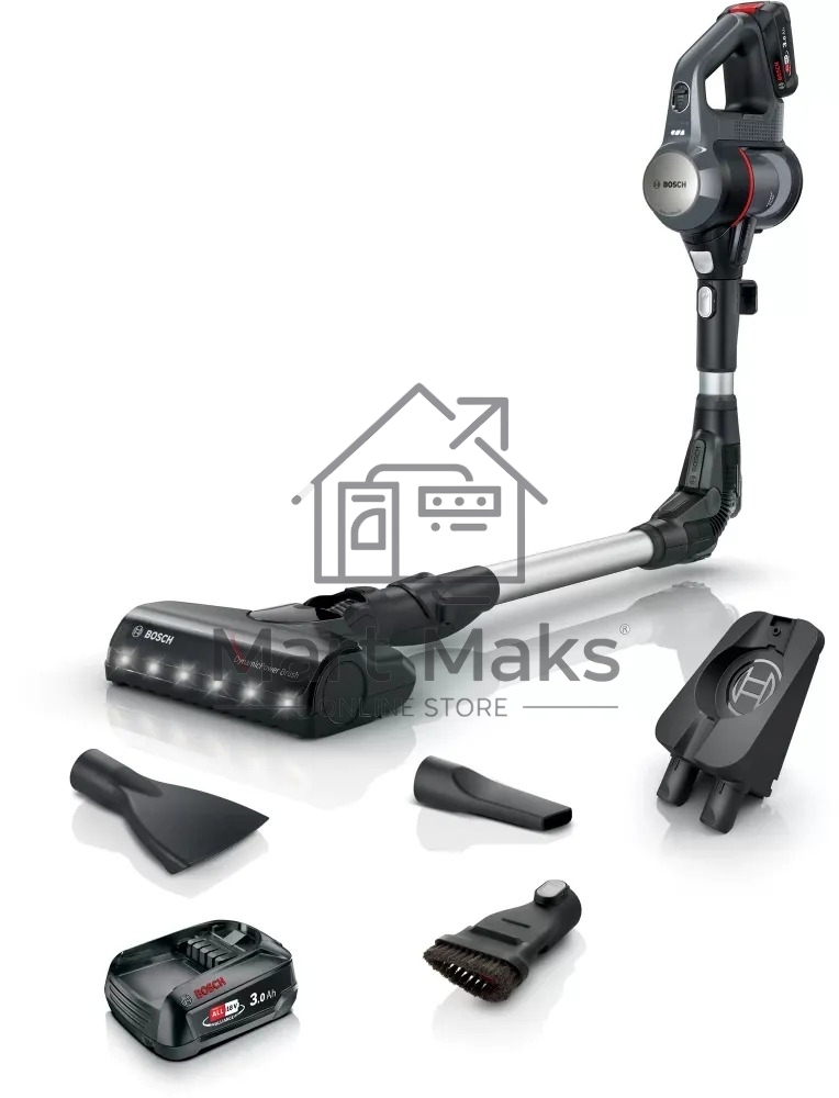 Пылесос вертикальный Bosch BBS712A черный, безмешковый, емкость пылесборника 0.3 л, сухая уборка, фильтр PureAir