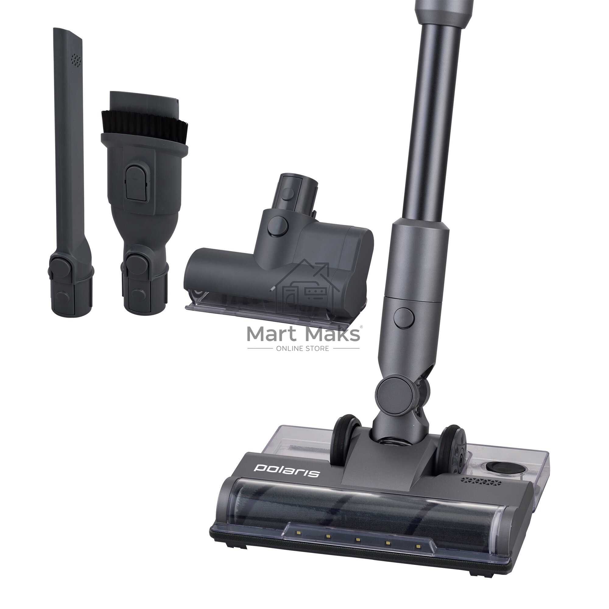 Пылесос вертикальный Polaris PVCS-4010 серый, влажная/сухая уборака, пылесборник 0.45 л., аккумулятор, 150 Вт, время работы 65 мин