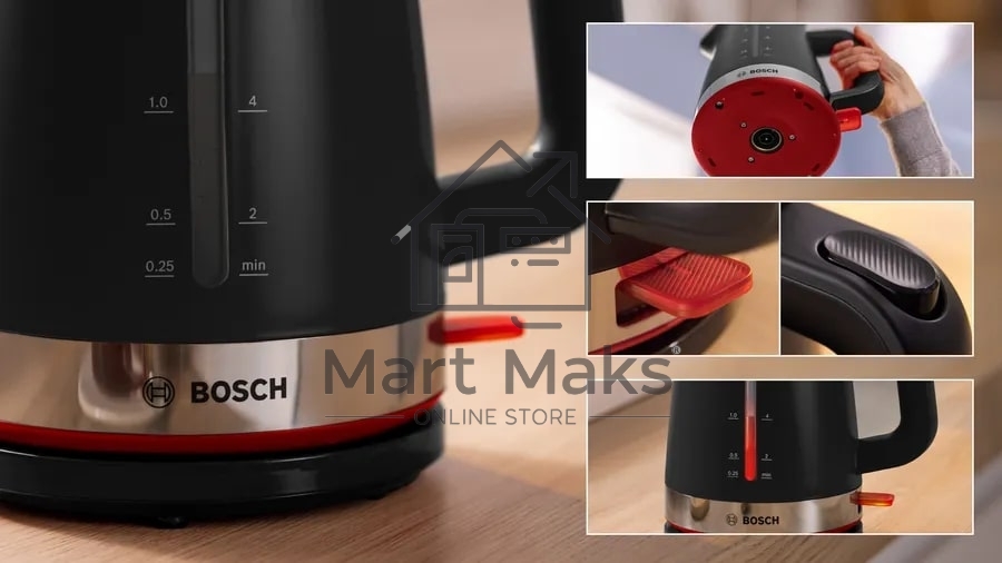 Чайник электрический Bosch TWK4M223 1.7л. черный корпус: пластик