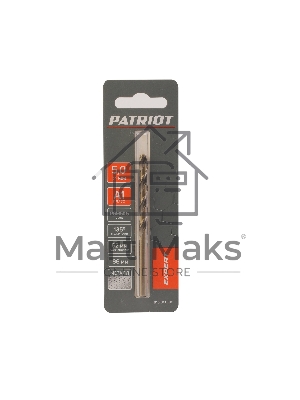 Сверло PATRIOT EXPERT по металлу, Р6М5К5, 5,0 мм, 1 шт в блистере