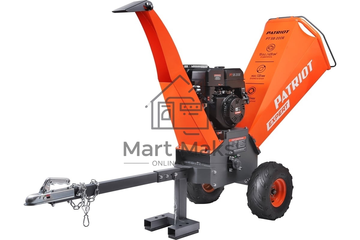 Измельчитель бензиновый PATRIOT PT SB200 E, 13л.с. электрозапуск, макс диаметр веток 100мм