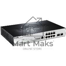 Коммутатор D-Link DGS-1210-10P/ME/A1A, 8×1 Гбит/с + 2×1 Гбит/с SFP, управляемый