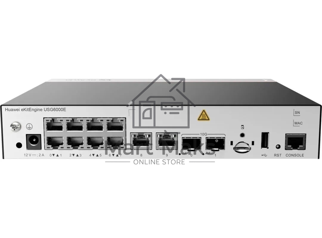 Межсетевой экран Huawei USG6000E-S03, 10×1 Гбит/с RJ45 + 2×10 Гбит/с SFP+, управляемый