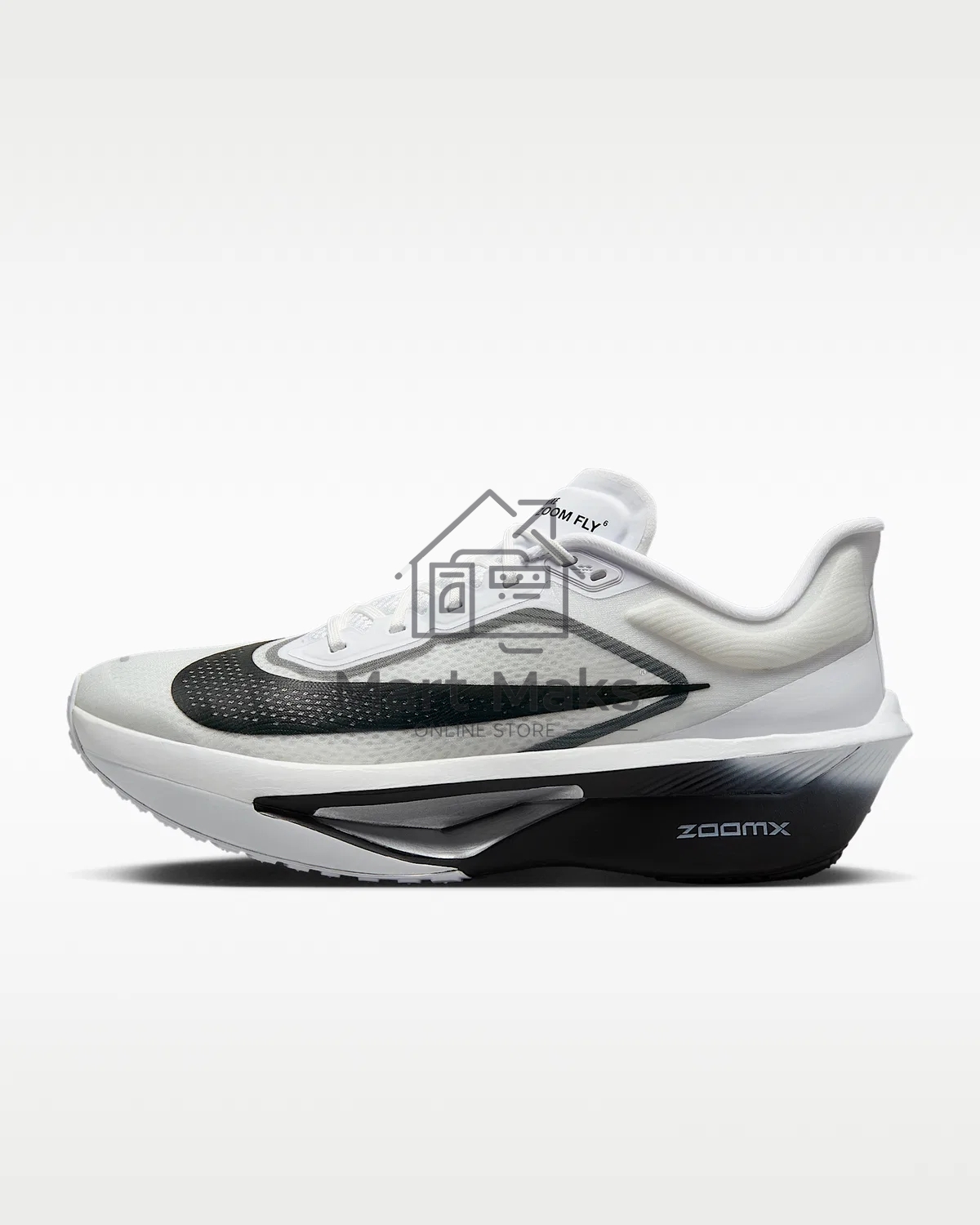 Кроссовки NIKE ZOOM FLY 6 FN8454-100 WHITE/BLACK-SMOKE GREY-MTLC SILVER MENS 10 US