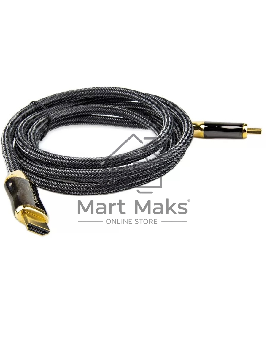 Кабель HDMI 19M/M,ver. 2.1, 8K@60 Hz 2m метал разъемы, нейлоновая оплетка Telecom <TCG300-2M>