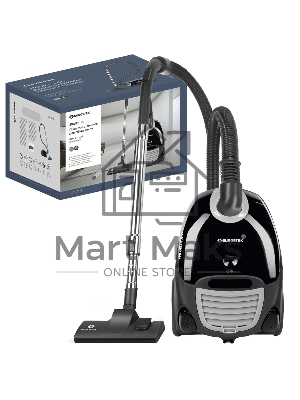 Пылесос с тканевым пылесборником Eurostek EVC-2001 черный, максимальная мощность 2000 Вт., мощность всасывания 380 Вт