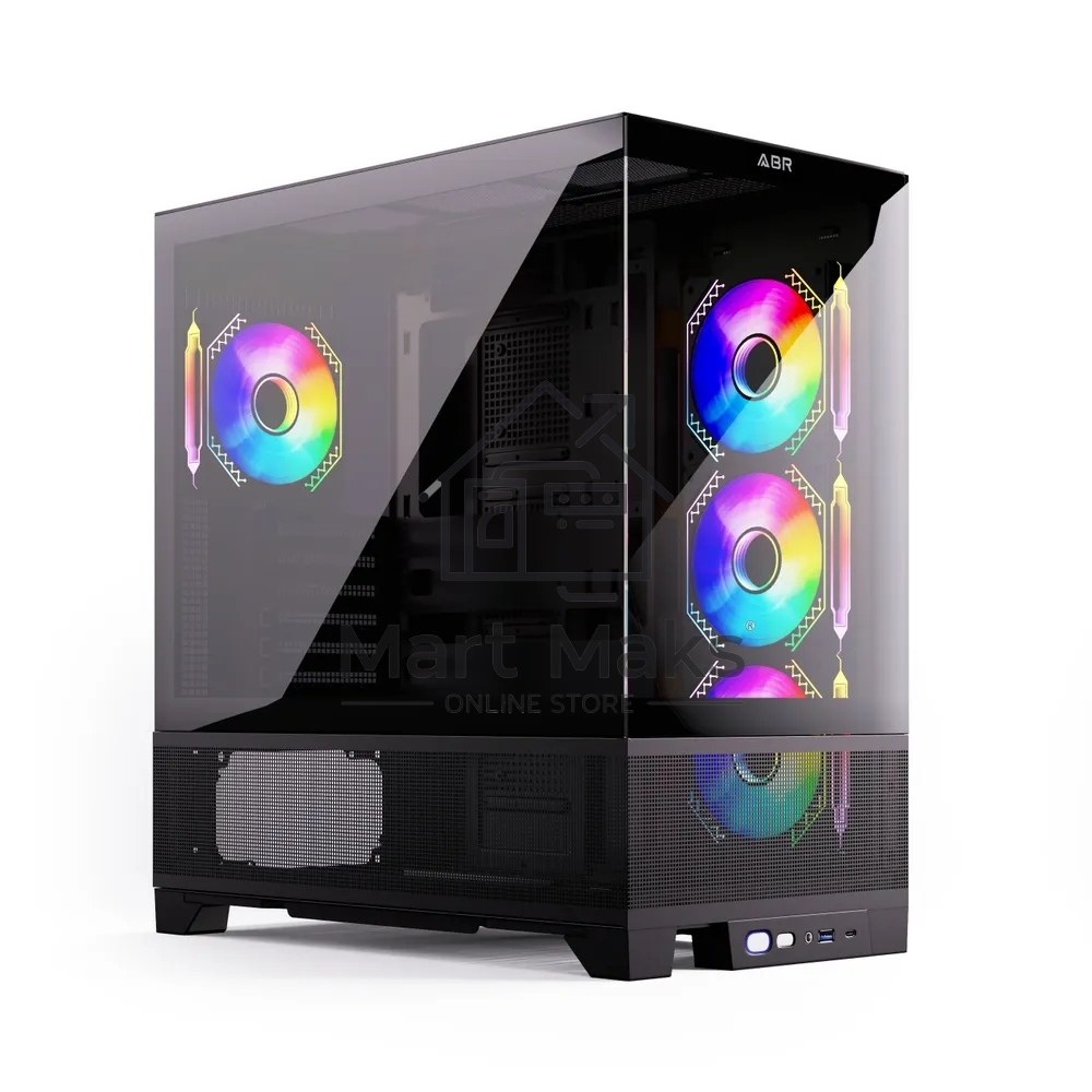 Компьютерный корпус ABR MINI PRO (1*USB 3.0, 1*USB Type-C, HD Audio, 4xRGB Fan, ATX, Micro-ATX, ITX)