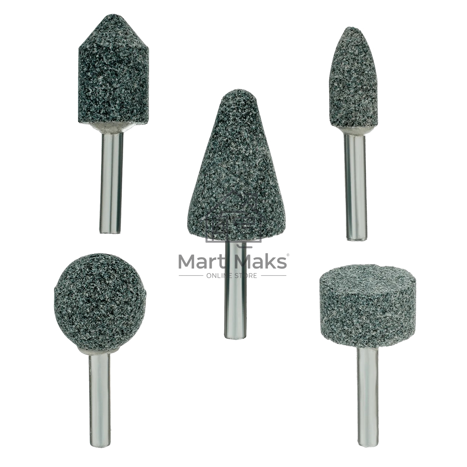 Набор шарошек Denzel абразивных для дрели (ПШМ), 63С, 5 шт.