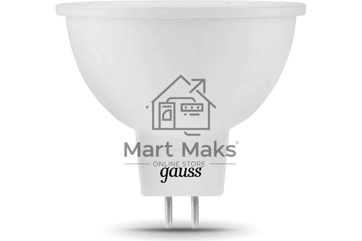 Лампа светодиодная Gauss LED MR16 GU5.3 7W 600lm 2700K 1/10/100