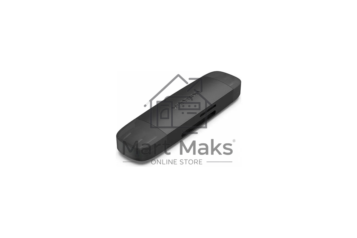 Картридер Vention USB 3.0 A+C (SD+TF) черный
