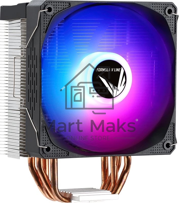 Кулер Aerocool / Formula Ice Burg Plus ARPW 4P ARGB черный 120мм алюминий+медь 34db 4-pin 200W 158мм