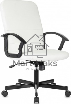 Кресло офисное Бюрократ Triest белый эко.кожа крестов. металл черный