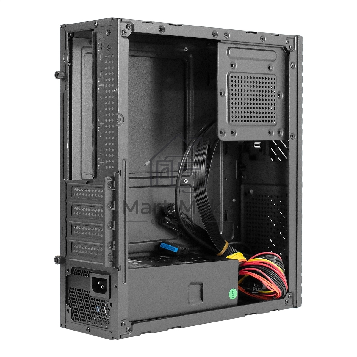 Компьютерный корпус Desktop ExeGate MI-302U-350 (mATX/mini-ITX, TPS350 8см, 1*USB+1*USB3.0, HD аудио, черный)
