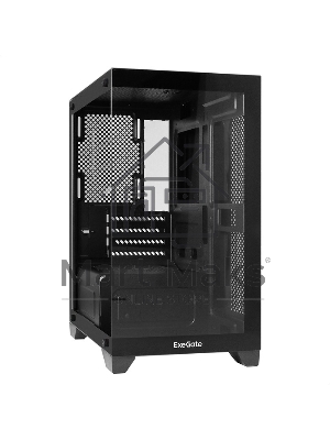 Компьютерный корпус Minitower ExeGate i3 SEA LE (mATX, без БП, 1*USB+1*USB 3.0, HD аудио, черный, передняя и боковая панели - закаленное стекло)