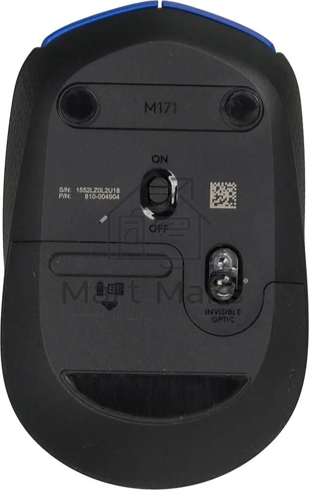 Мышь беспроводная Logitech M171 синий, 1000 dpi, радиоканал, USB, кнопки - 3