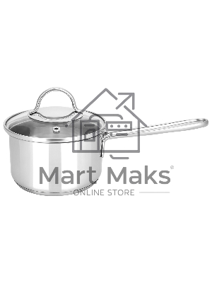 APPETITE SH05253 pretty 1,5 л(Ковш из нерж. стали. Объем 1,5л, размеры: 16х7,5 см, стекл. крышка, прутковая ручка,подар.коробка.)