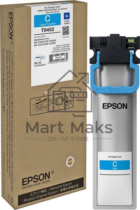 Картридж струйный Epson C13T945240 голубой (5000 стр. 38.1 мл) для WorkForce WF-C5290DW WF-C5290, WF-C5790DWF WF-C5790