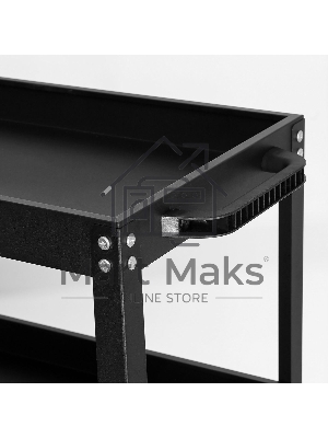 Тележка инструментальная трехсекционная на колесах Deli DL433023 700x350x760мм, до 210кг, толщина полки 0,7мм, толщина стойки 1,2мм