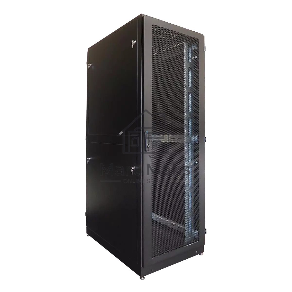 Шкаф серверный напольный 42U (800 1200) двойные перфорированные двери 2 шт., цвет черный