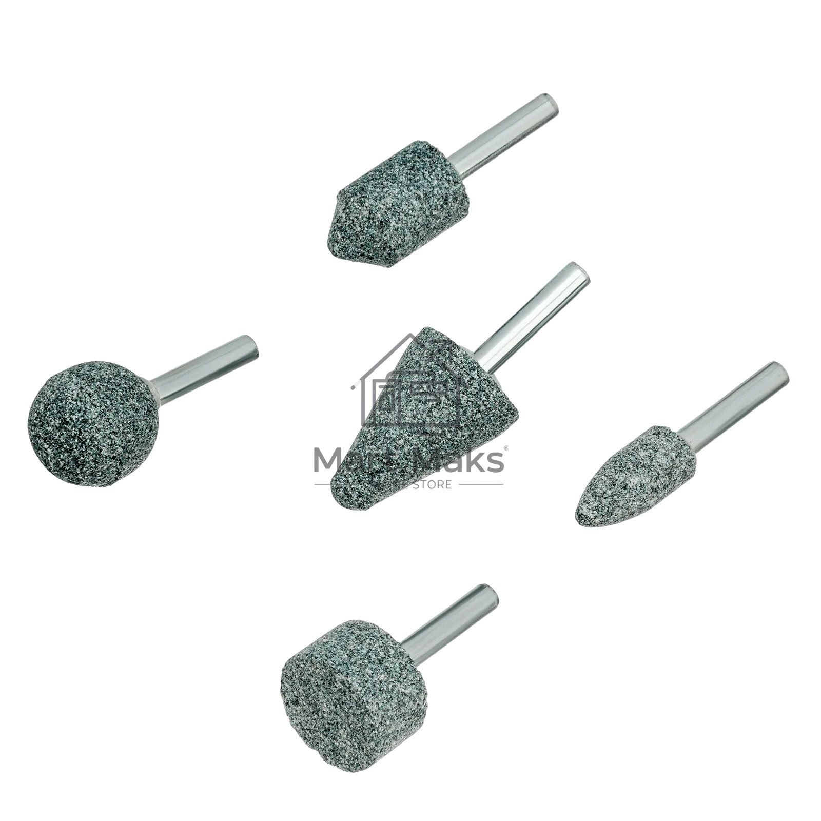 Набор шарошек Denzel абразивных для дрели (ПШМ), 63С, 5 шт.