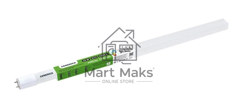 Лампа светодиодная GENERICA LL-T8-20-230-65-G13-G 20 Вт T8 линейная 1200мм 6500К G13 230В