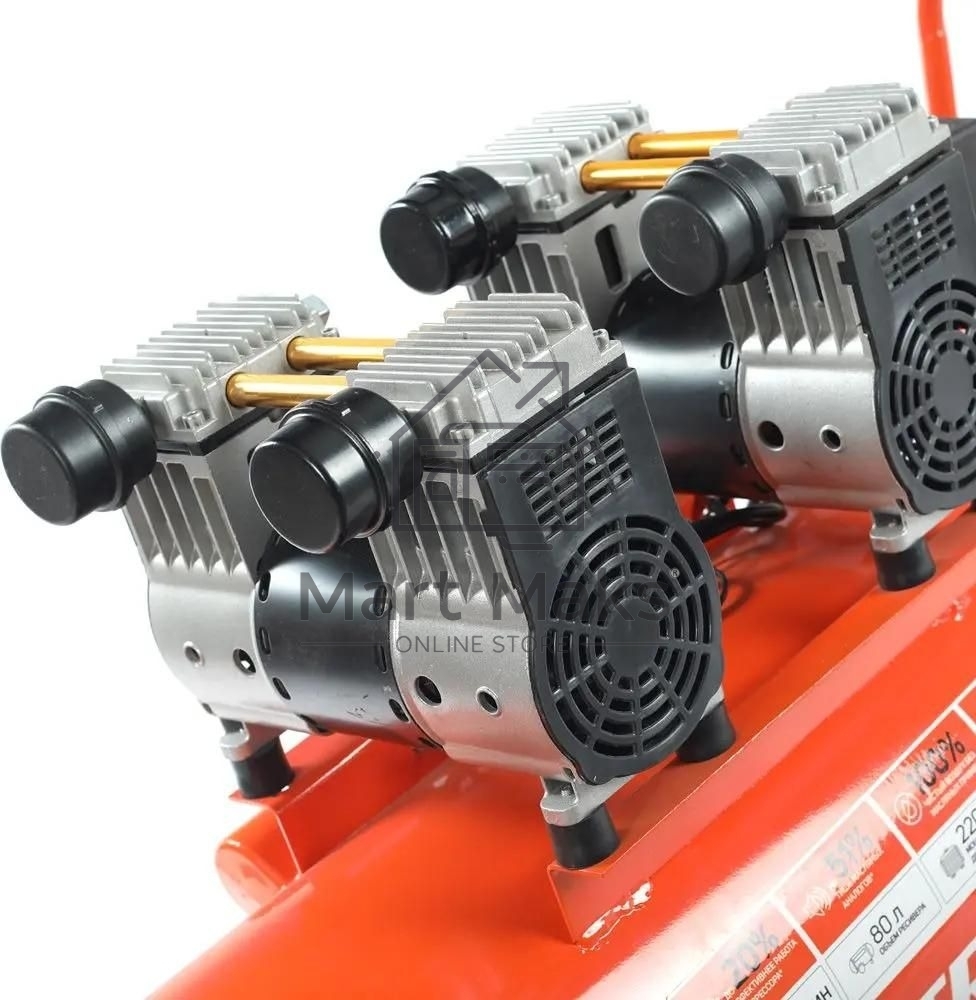 Компрессор Patriot поршневой безмасляный WO 80-360, 360 л/мин, 8 бар, 2200 Вт, 80 л, быстросъем и 