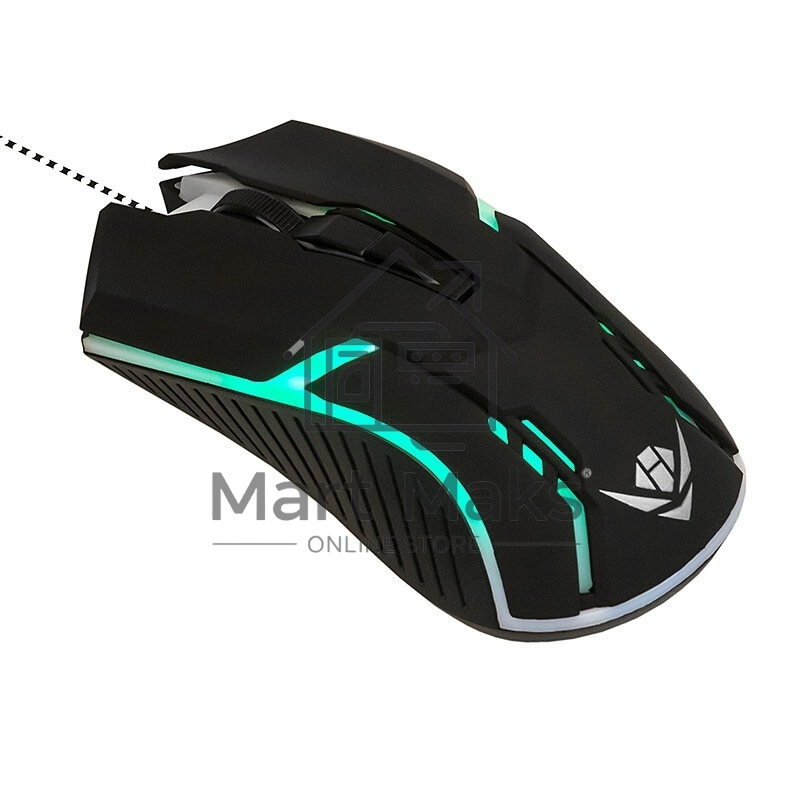 Комплект клавиатура+мышь Nakatomi KMG-2305U проводной, USB, 1600 DPI, черный