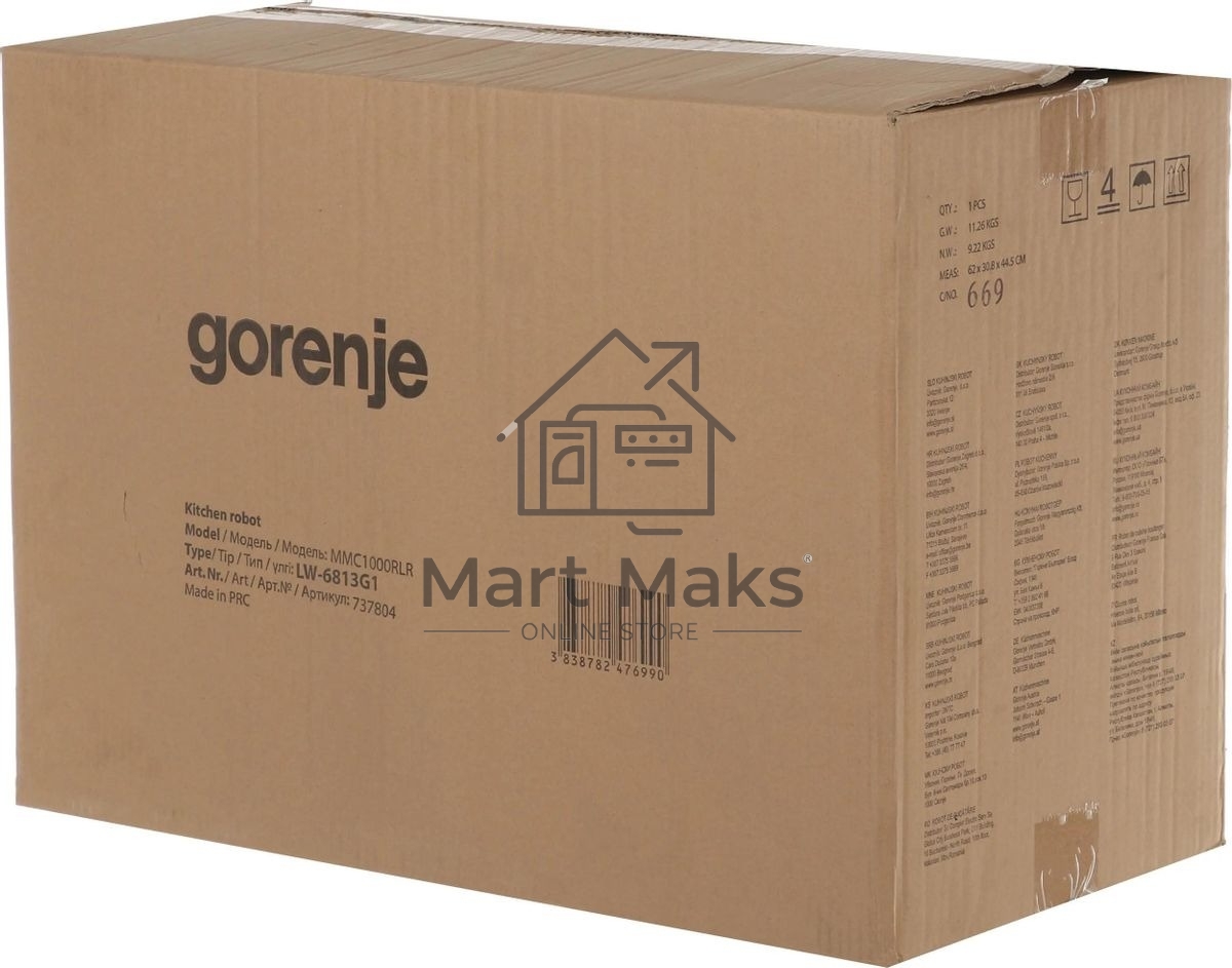 Кухонная машина Gorenje MMC1000RLR планетар.вращ. 1000Вт красный