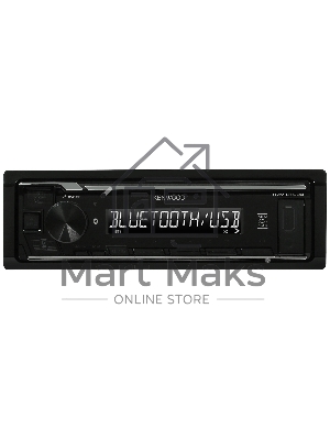 Автомагнитола Kenwood KMM-BT208, 1 DIN, Bluetooth, USB Type-A, AUX, съёмная панель