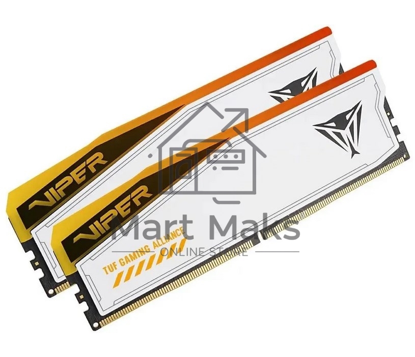 Оперативная память Patriot Viper Elite 5 TUF Gaming, DDR5, 48GB (2x24 GB), 6000 MHz, CL36, DIMM, радиатор, RGB, белый