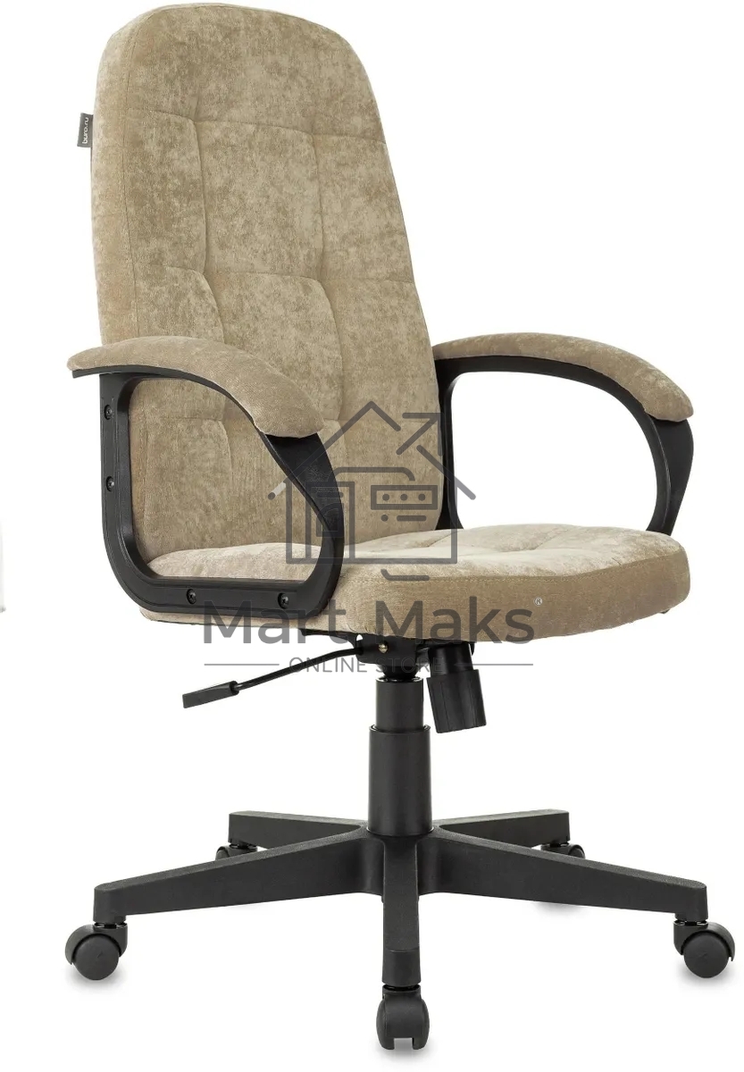 Кресло руководителя Бюрократ CH 002 Fabric Light-21 песочный, крестов. пластик