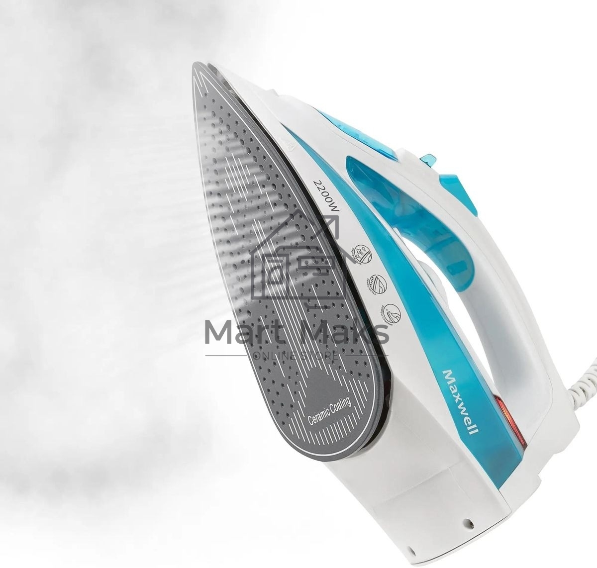 Утюг Maxwell MW-3055B белый/голубой 2200W