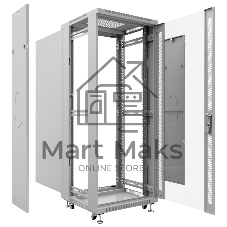 Шкаф телекоммуникационный напольный Cabeus SH-05C-12U60/80 серый, IP20, 12U, 730х600х800 мм (ВхШхГ), дверь: стекло, разборный