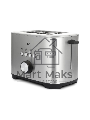 Тостер BQ T1010 Steel-Black, Мощность 800 Вт, 7 степеней поджаривания
