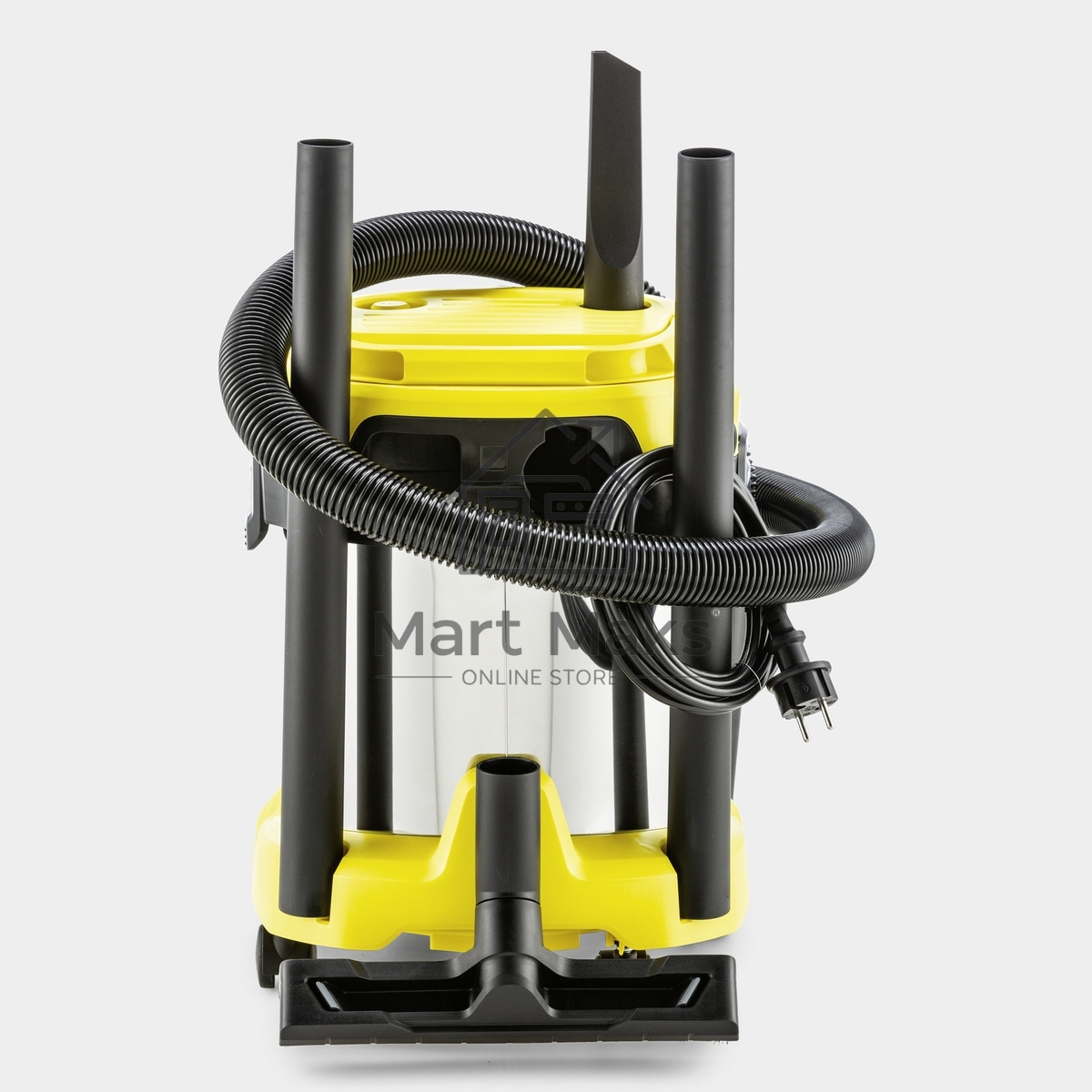 Строительный пылесос Karcher WD 2 Plus S V-15/4/18 желтый, 1000 Вт, уборка сухая/сбор воды, пылесборник мешок/контейнер, 15 л
