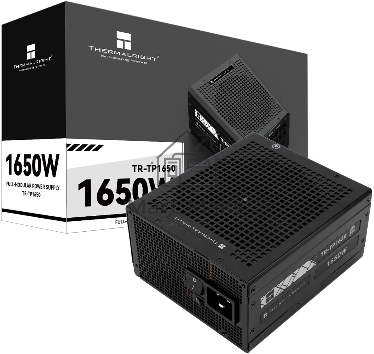Блок питания Thermalright, 1650W 80+ Platinum (ATX, 3.0, PCIe 5.0, Full modular, 1x24(20+4)pin 600mm, 3xCPU 8(4+4)pin, 4xPCIe*2 8(6+2)pin, 2x12VHPWR PCIe 5.0 12+4pin 600mm, 6xSATA, 5xMOLEX4pin, Active, 120x120mm, 170x150x86mm, OPP, OVP, OTP, OCP, SCP, bla