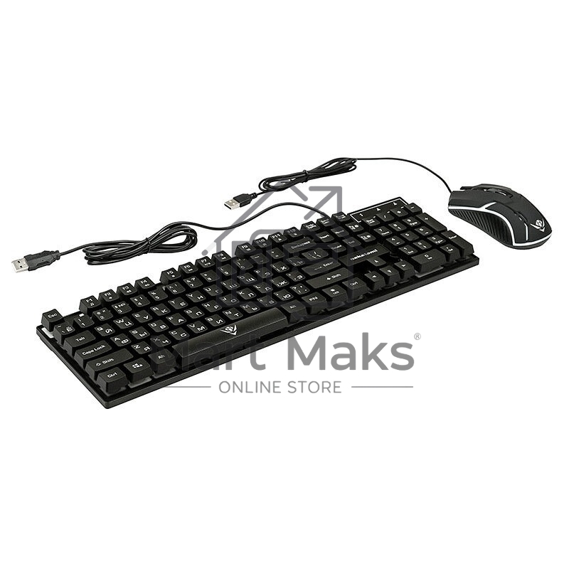 Комплект клавиатура+мышь Nakatomi KMG-2305U проводной, USB, 1600 DPI, черный