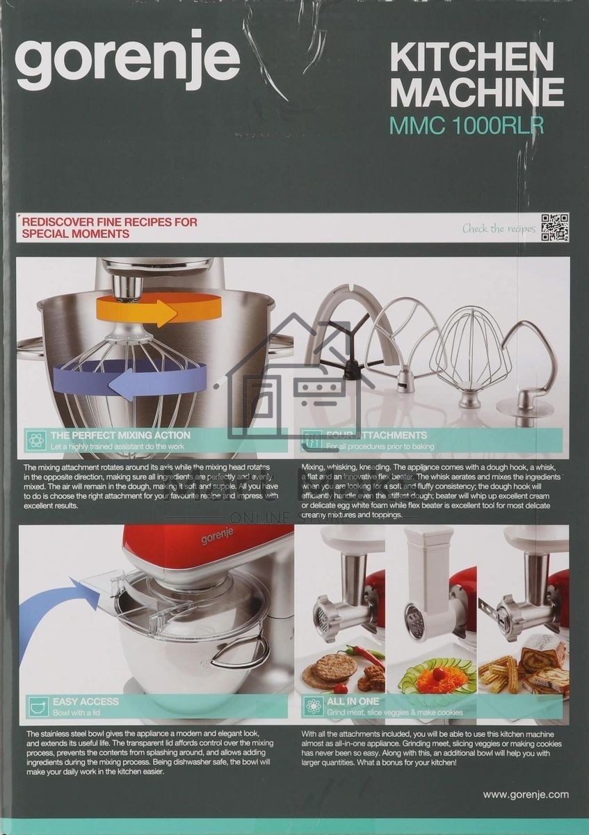 Кухонная машина Gorenje MMC1000RLR планетар.вращ. 1000Вт красный