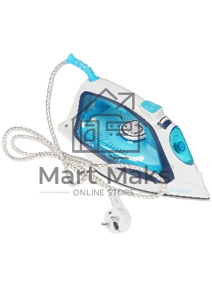 Утюг Energy EN-339 голубой/белый, 2200 Вт, 15 г/мин, 0.4 г/мин, 300 мл
