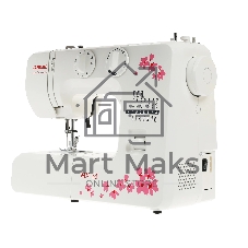 Швейная машина Janome MX 55 белый/розовый, электромеханическая, вертикальный качающийся, 15 операций, петля полуавтомат