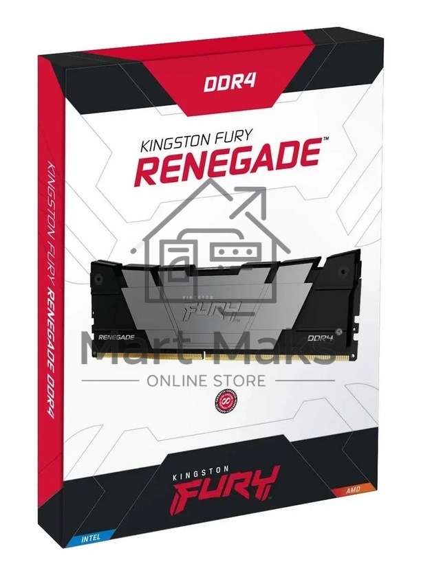 Оперативная память Kingston Fury Renegade Black, DDR4, 16GB (1x16GB), 3600MHz, CL16, DIMM, с радиатором, черный