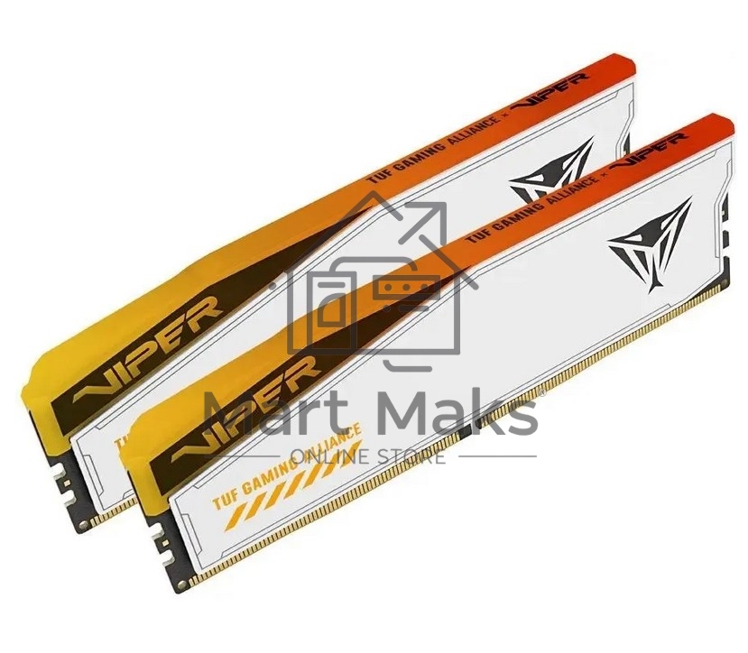 Оперативная память Patriot Viper Elite 5 TUF Gaming, DDR5, 48GB (2x24 GB), 6000 MHz, CL36, DIMM, радиатор, RGB, белый
