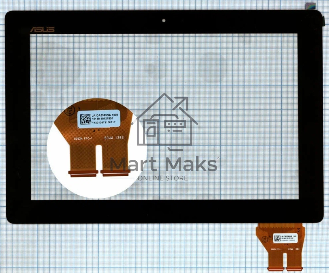Сенсорное стекло (тачскрин) для Asus PadFone 3 A80 5363N FPC-1, черное с рамкой