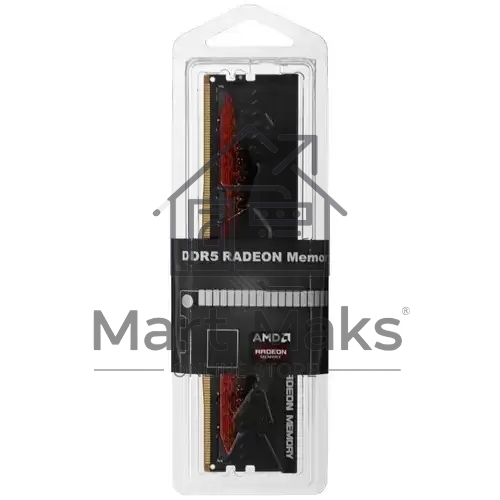 Оперативная память AMD Radeon R5, DDR5, 16GB (1x16GB), 5200MHz, CL40, DIMM, с радиатором, черный/красный