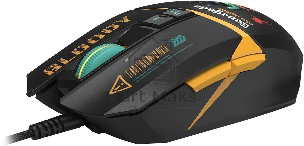 Мышь проводная A4Tech Bloody W63 Max Renegade черный, 12000 dpi, USB, кнопки - 7