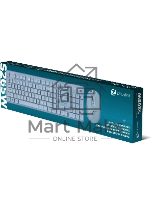Комплект клавиатура + мышь Оклик S265W клав:голубой мышь:голубой USB беспроводная Bluetooth/Радио Multimedia (1938927)